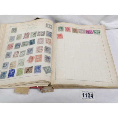 1104 - An album of stamps including Victorian penny reds, Australia Territories, Europe, USA etc