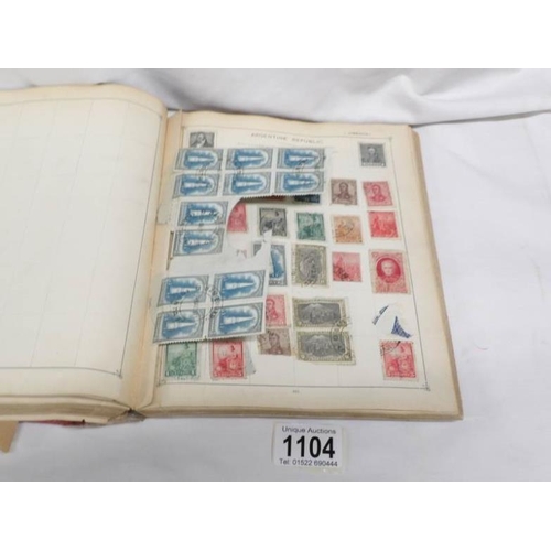 1104 - An album of stamps including Victorian penny reds, Australia Territories, Europe, USA etc