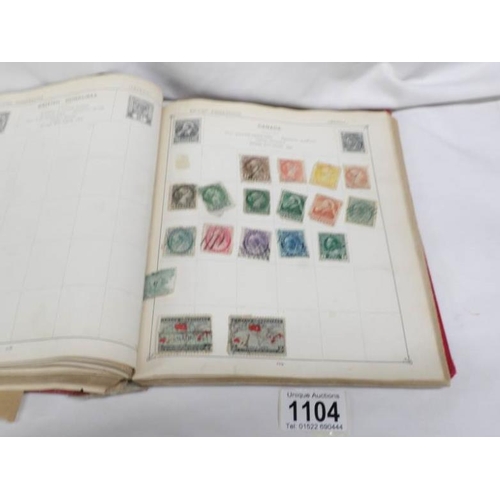 1104 - An album of stamps including Victorian penny reds, Australia Territories, Europe, USA etc