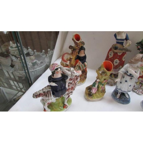 113 - A collection of good antique Staffordshire figures, all a/f