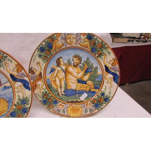 1273 - A pair of 18th century Delft plates, a/f