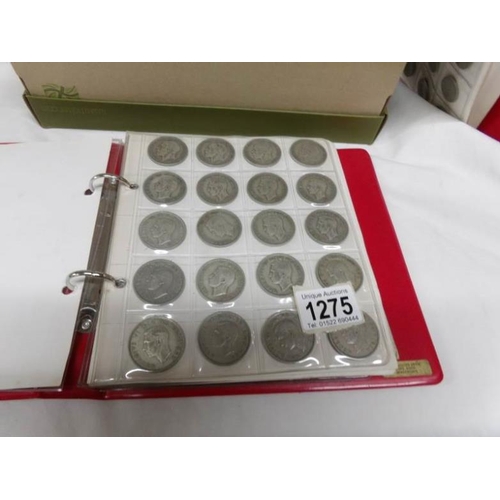 1275 - A large collection of coins in folders, loose and box including pre 1947 florins, half crowns, shill... 