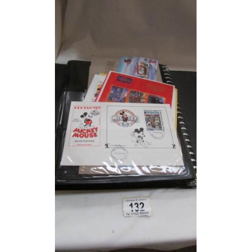 132 - A folder of Disney related stamps