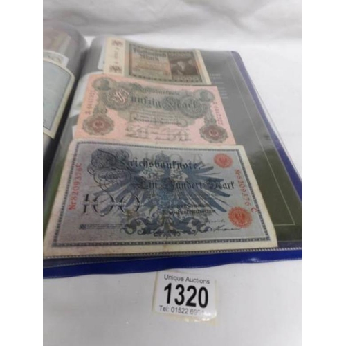 1320 - An album of British and foreign bank notes