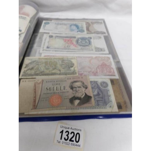 1320 - An album of British and foreign bank notes