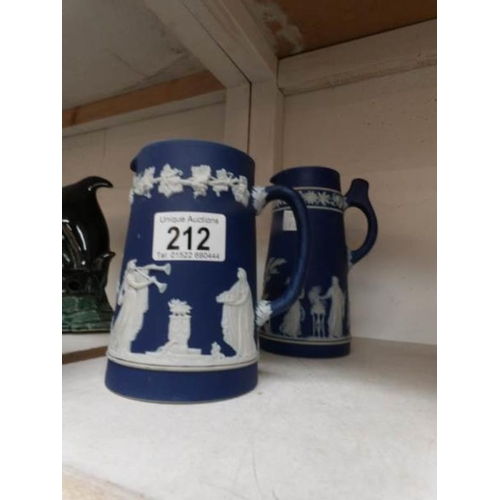 212 - A Wedgwood Jasper ware jug and an Adam's Jasper ware jug