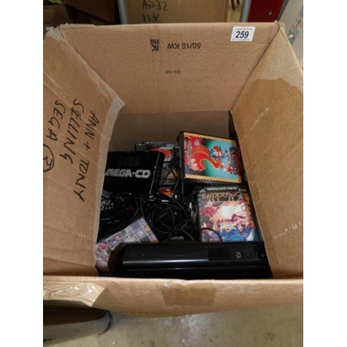 259 - A quantity of Sega Megadrive consoles with accessories and games