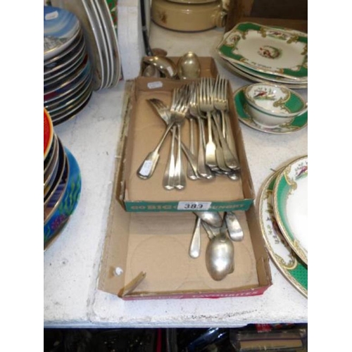 389 - A quantity of silver plate cutlery