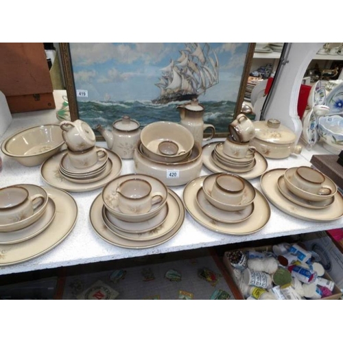 420 - Approximately 39 pieces of Denby tea and dinner ware