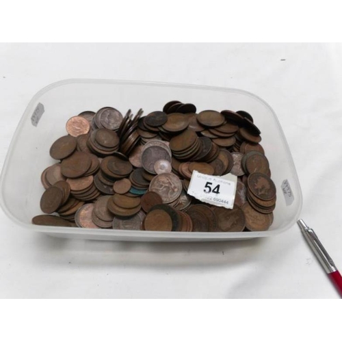 54 - A quantity of British copper coins