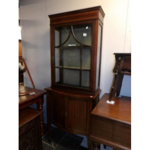 1725 - A mahogany inlaid display cabinet