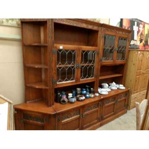 457 - A good quality Old charm oak wall unit