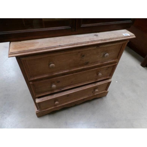 503 - A 3 drawer pine chest