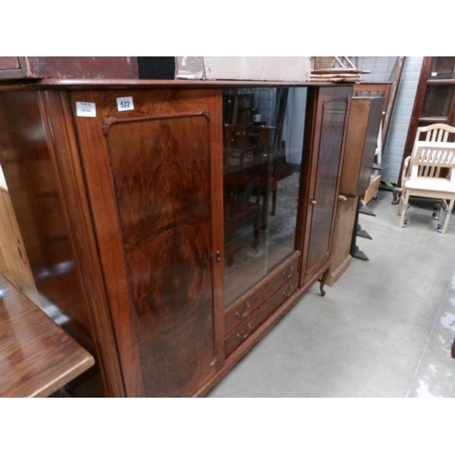 522 - A walnut display cabinet