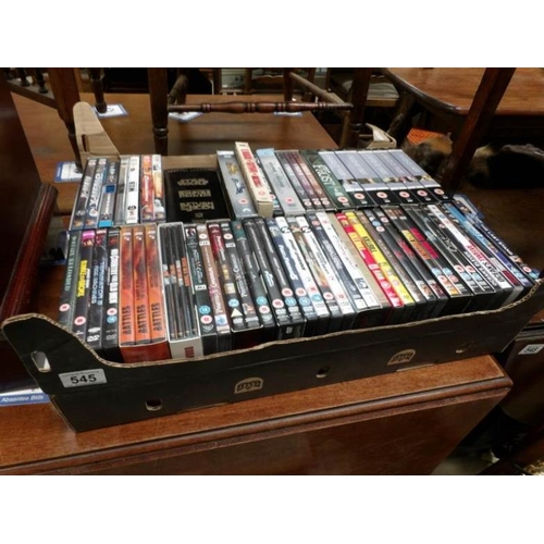 545 - A good box of DVD's including boxed sets, some unopened