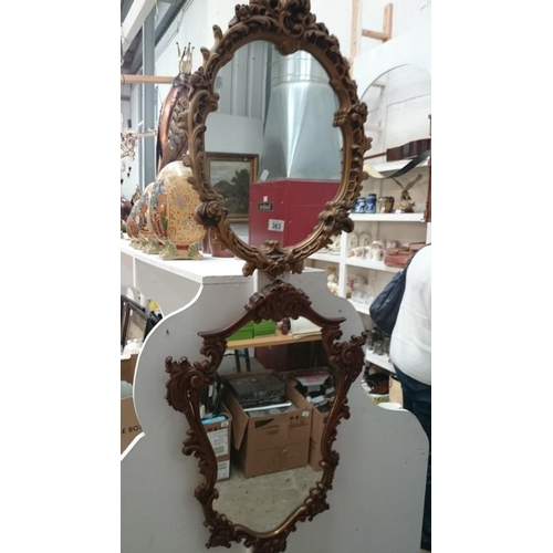 363 - 2 ornate framed mirrors