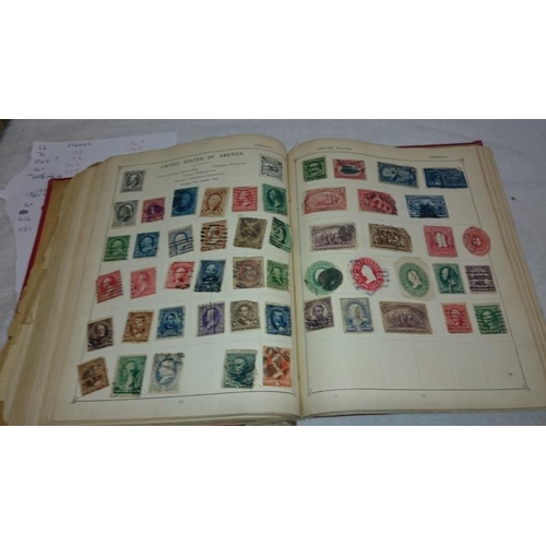 1104 - An album of stamps including Victorian penny reds, Australia Territories, Europe, USA etc