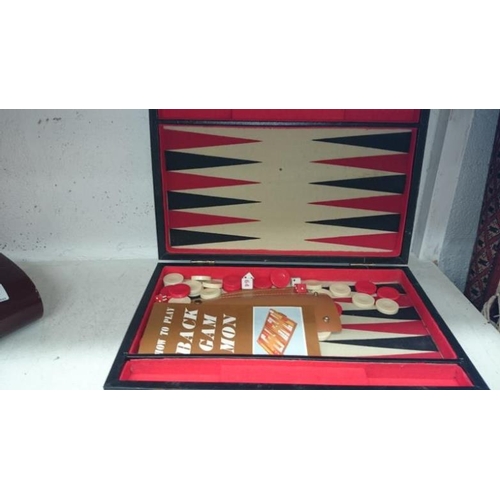 136 - Cased backgammon set