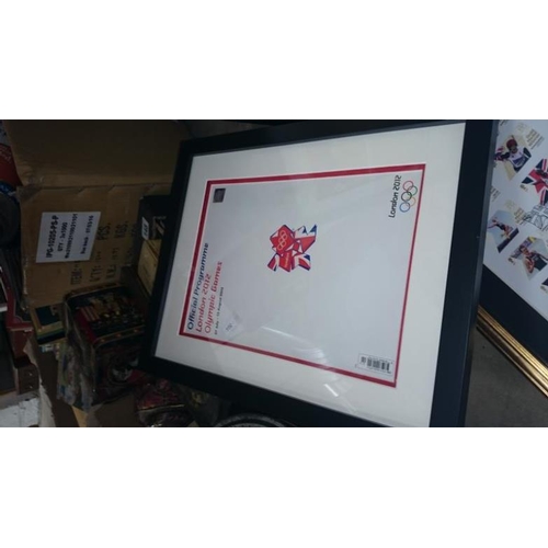 151 - 5 framed London 2012 Olympic games momentoes