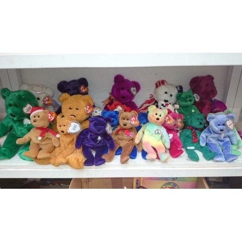 179 - 1 shelf and 1 box of Ty Beanie Bears