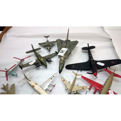 35 - A quantity of cast Dinky aircraft models