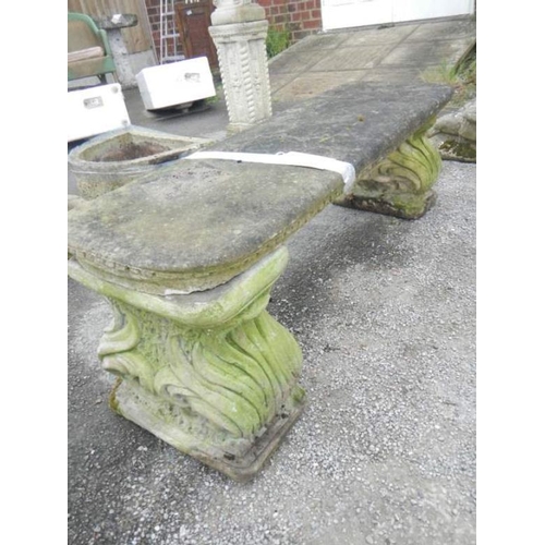 627 - A concrete garden bench