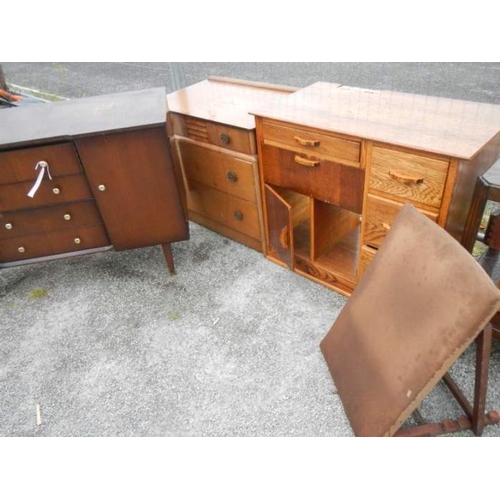 647 - A sideboard chest, oak cabinet etc