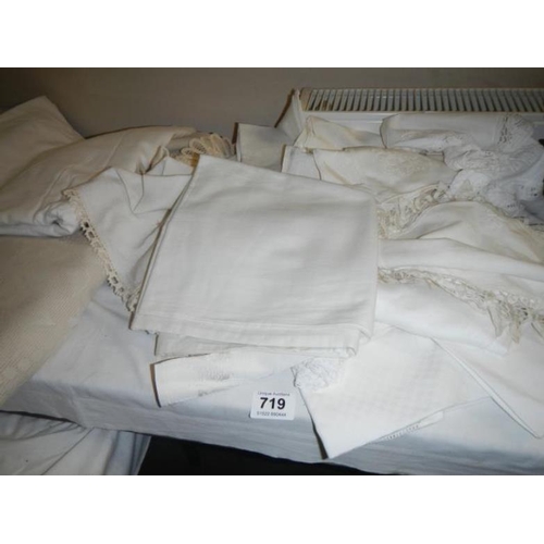 719 - A quantity of white linen