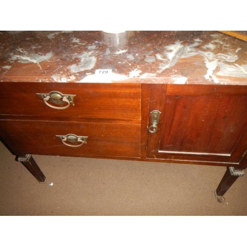 729 - An old marble top washstand