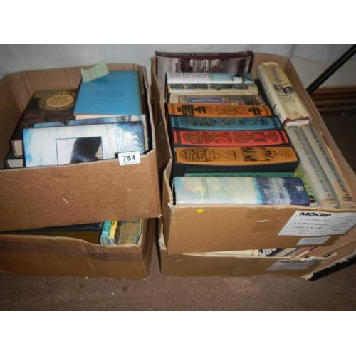 754 - 4 boxes of books