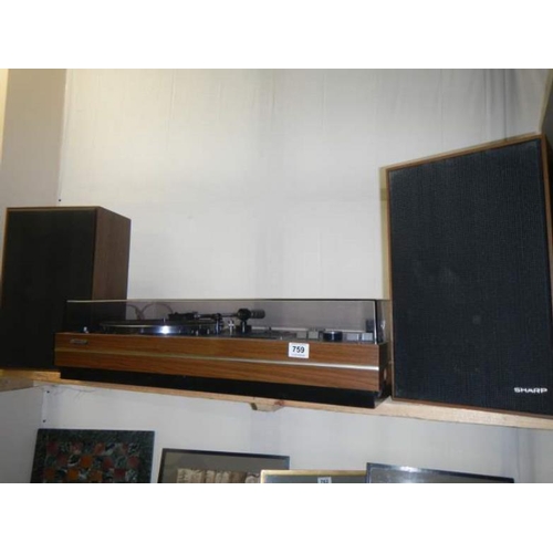 759 - A Sharp stereo and speaker