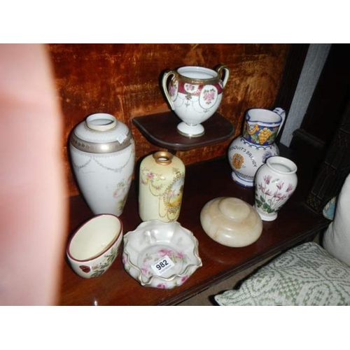 982 - A shelf of interesting china