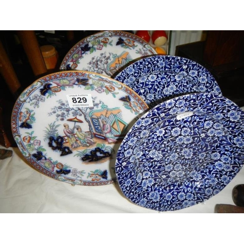 829 - 4 interesting old plates