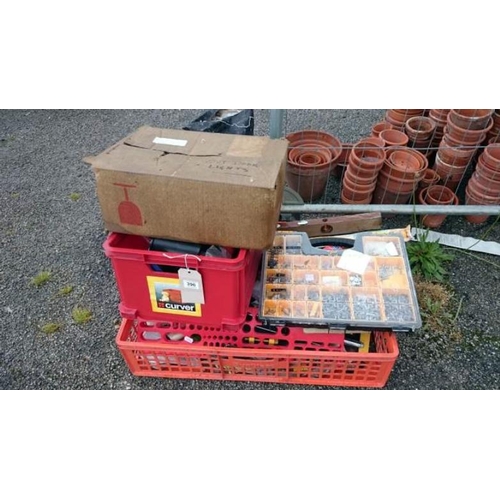 396 - 3 boxes of assorted tools & fixings