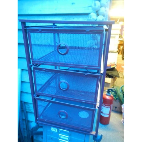 472 - A metal 3 drawer unit