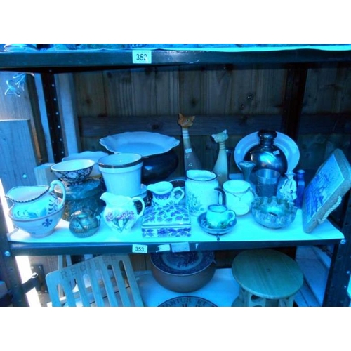 353 - A quantity of china etc, 1 shelf