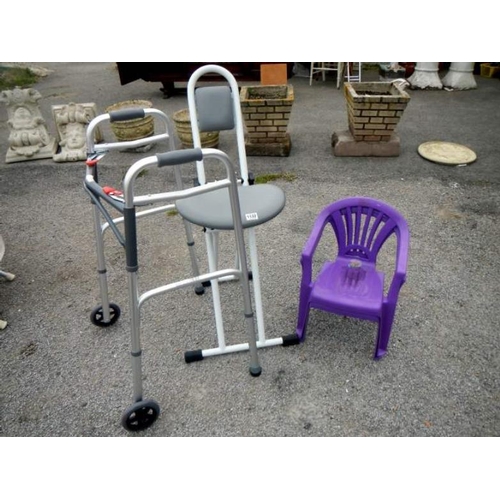 1132 - A quantity of miscellaneous including walking aid & child's chairs etc.