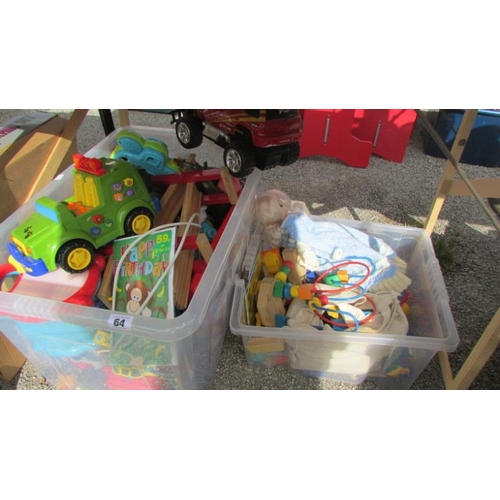 64 - 2 large boxes of toys