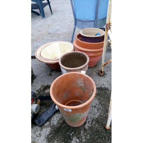 27 - A quantity of garden terracotta pots