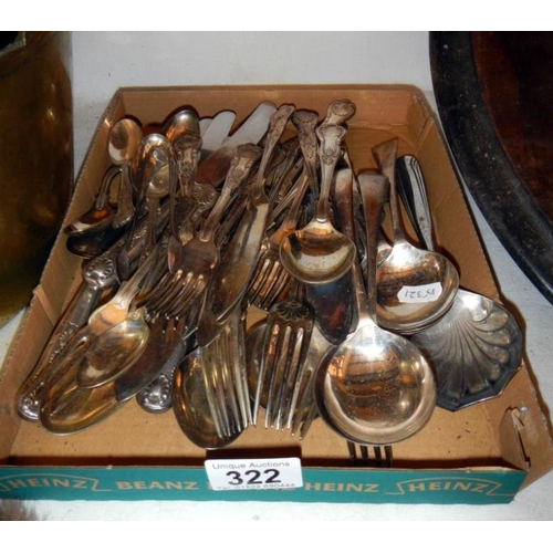 322 - A selection of silver plate flatware