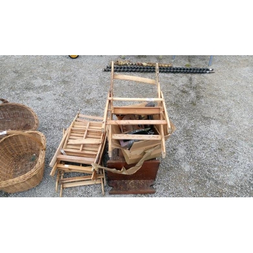 50 - A quantity of wooden items including small chairs