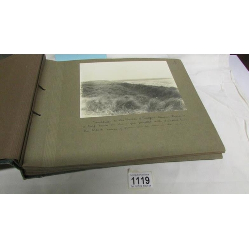 1119 - An interesting album of original early photographs with annotations on sandhills