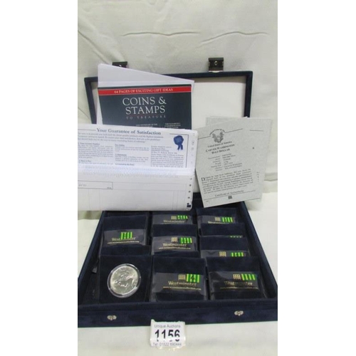 1156 - A cased set of 12 silver official coins of the United States