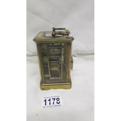 1178 - A brass carriage clock