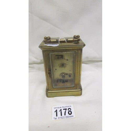 1178 - A brass carriage clock