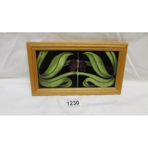 1230 - A Moorcroft framed picture tiles, first quality