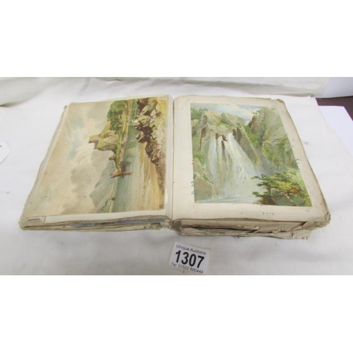 1307 - A late 19th / early 20th century scrap book with scraps