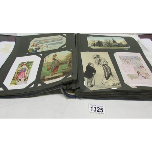 1325 - In excess of 220 postacards in 2 albums (including small quantity of modern postcards) featuring ske... 