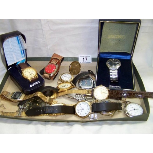 17 - Quantity of gents watches including Sekonda