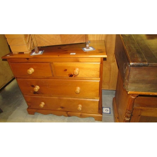 1857 - A pine 4 drawer chest of drawers